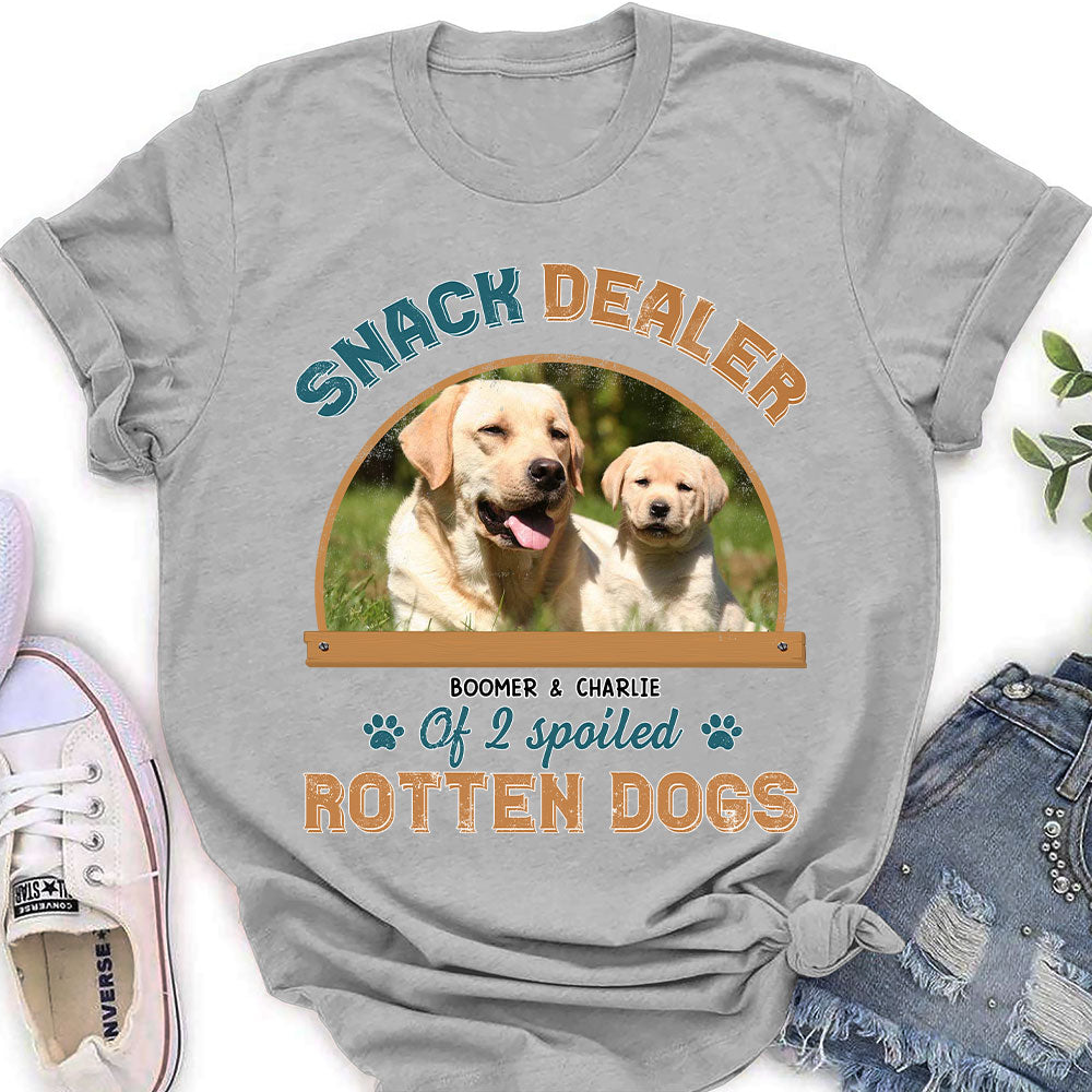 Personalized Custom Women's T-shirt - Dog Snack Dealer Photo Design
