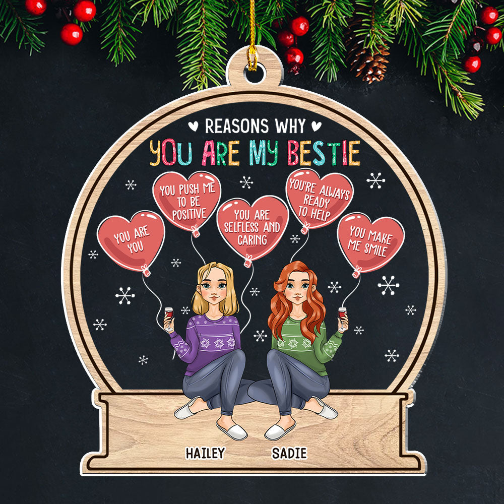 You Are My Bestie - Personalized Custom Acrylic Christmas Ornament with 4' Diameter
