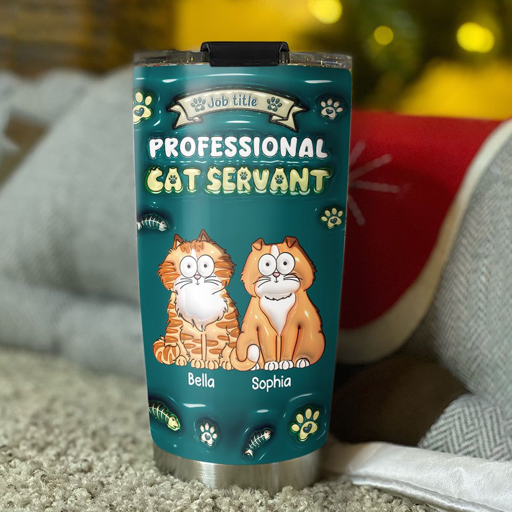 Unique Personalized Custom 3D Inflated Effect 20oz Professional Cat Servant Tumbler for All Occasions