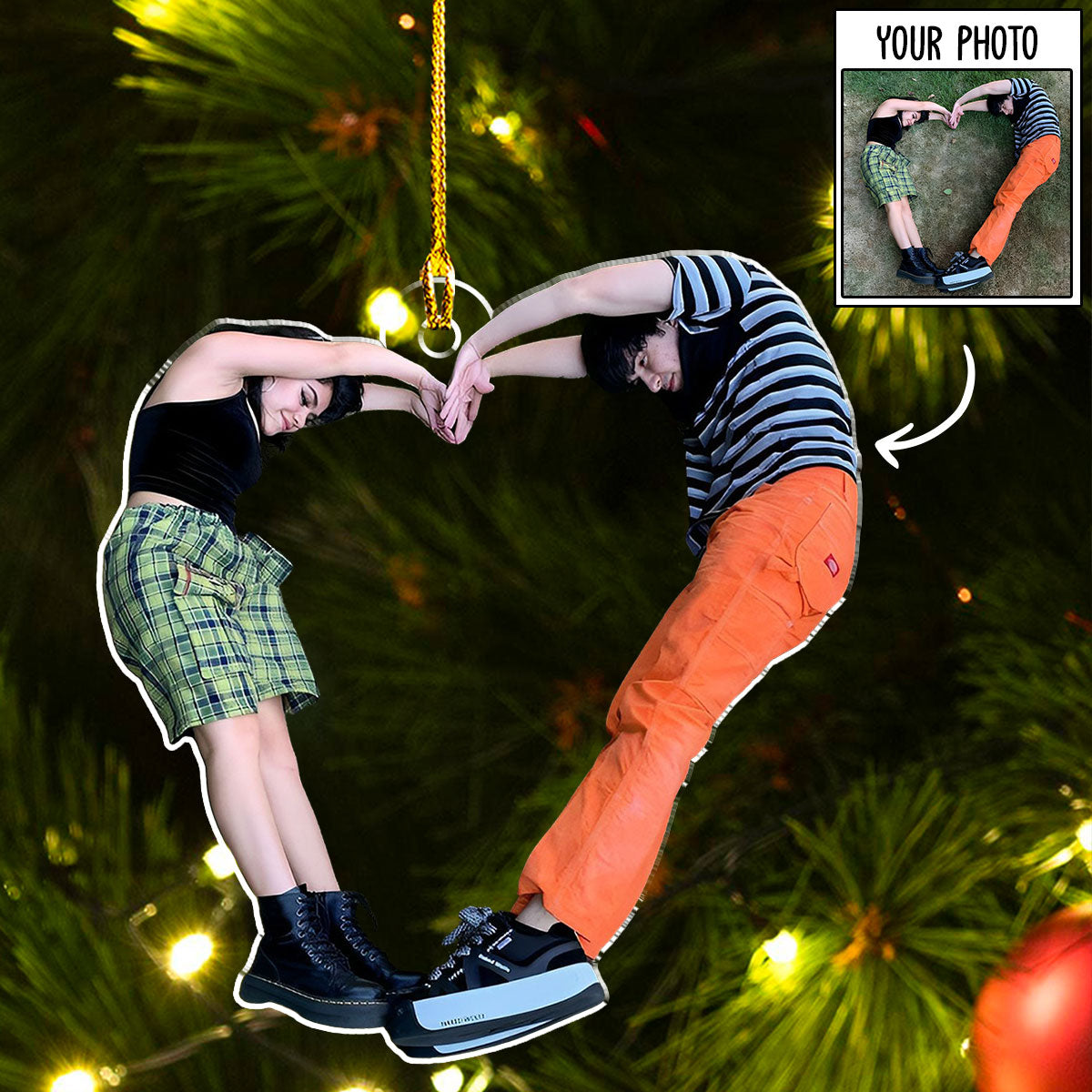 Funny Couple Moment - Personalized Custom 4' Diameter 0.2' Thickness Acrylic Christmas Ornament