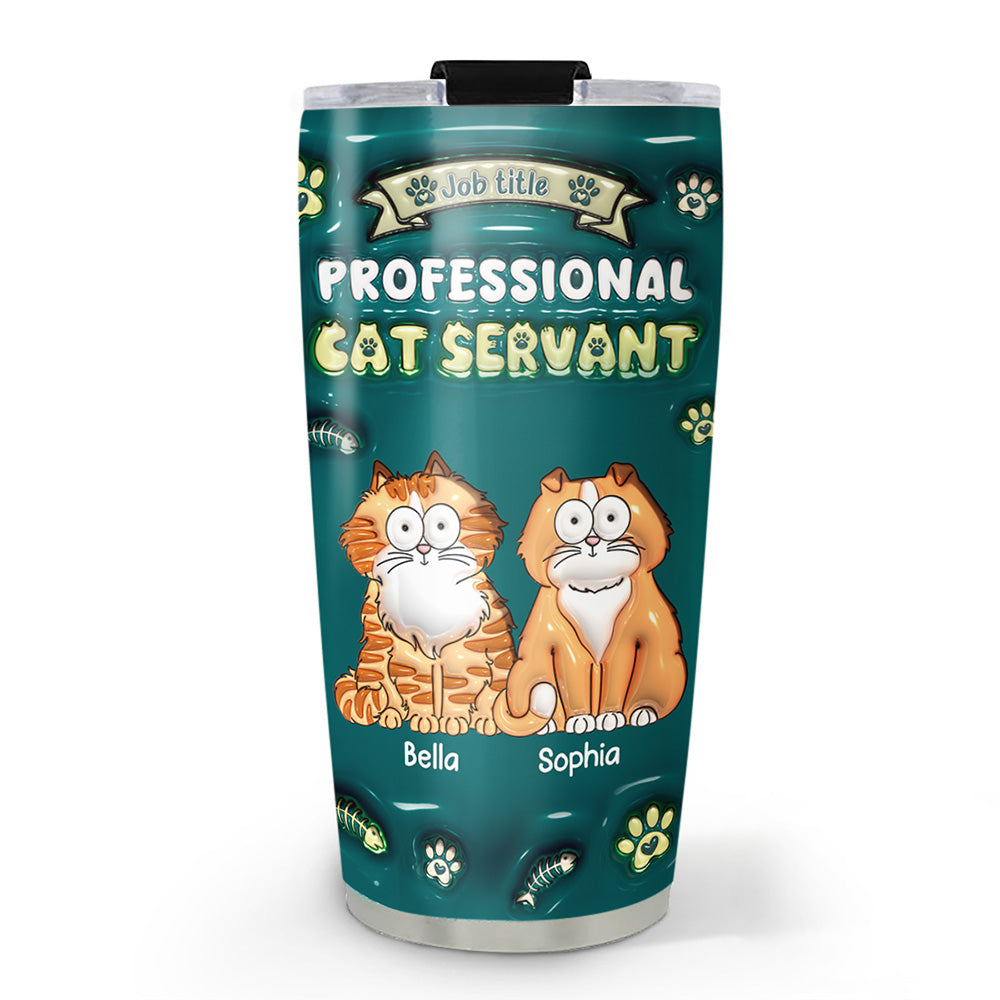 Unique Personalized Custom 3D Inflated Effect 20oz Professional Cat Servant Tumbler for All Occasions