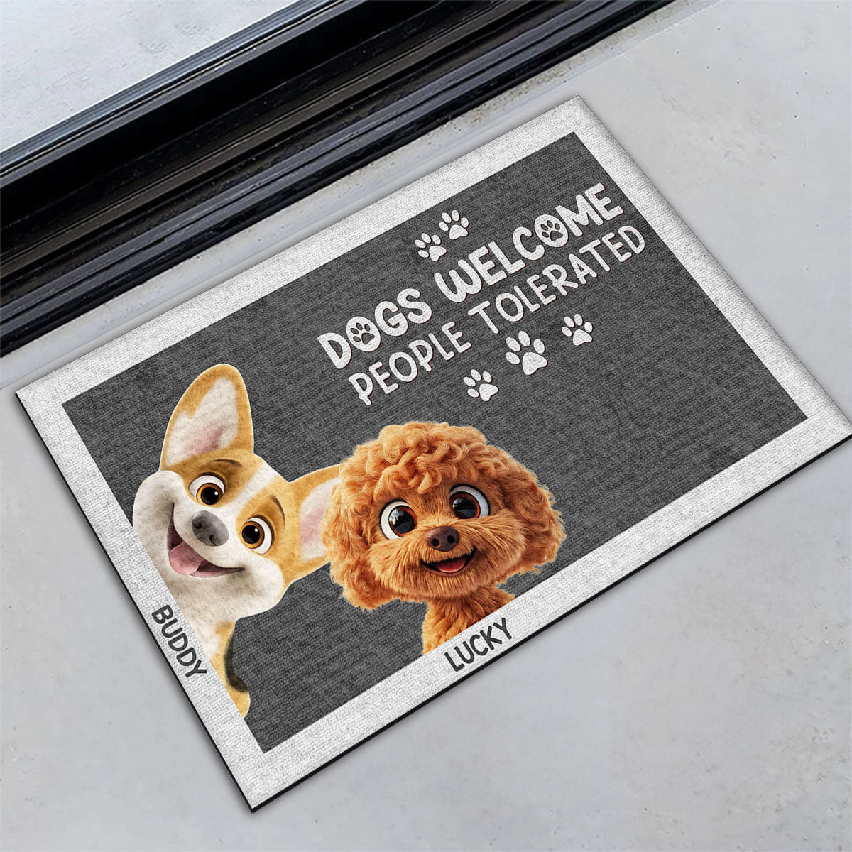 Tolerated - Personalized Custom Pet Doormat with Vibrant Sublimation Printing