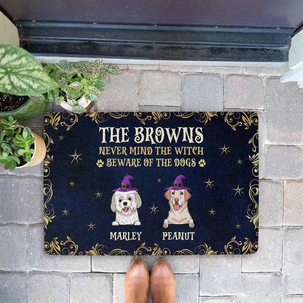 Never Mind The Witch - Personalized Custom Dog Picture Doormat for Pet Lovers