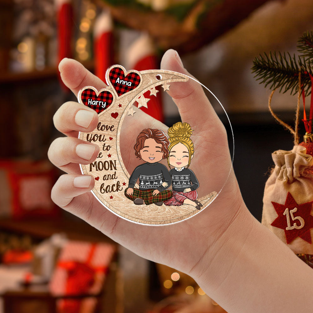 I Love You - Personalized Custom Acrylic Christmas Ornament (4' Diameter, 0.2' Thickness)