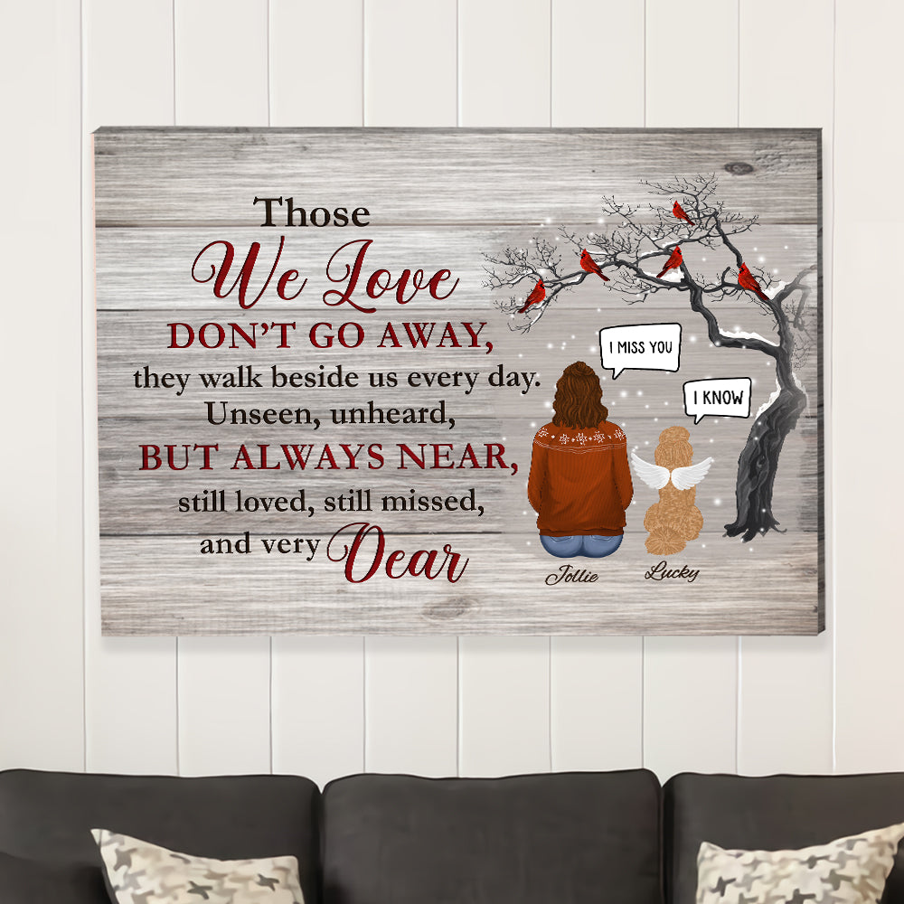 Personalized Custom 'Those We Love Don't Go Away' Canvas Print for Pet Lovers