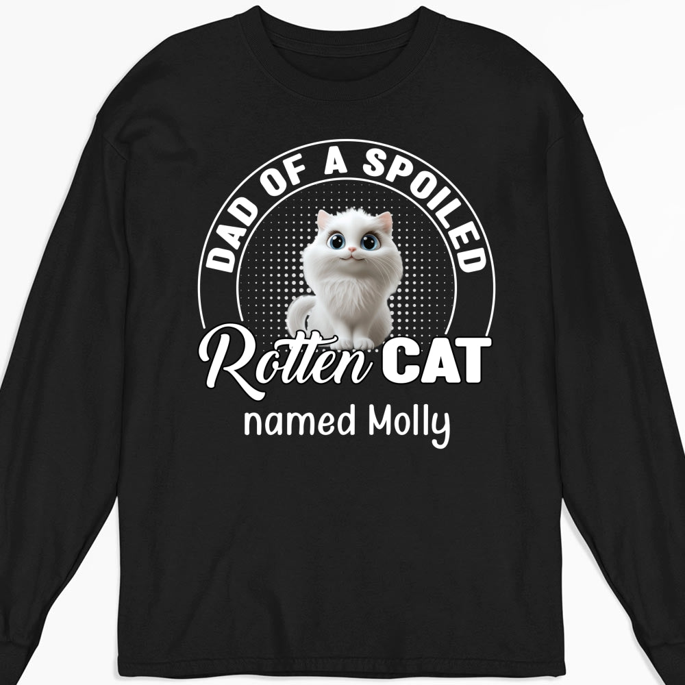 Spoiled Rotten Cat Chibi Cartoon - Stylish Personalized Custom Long Sleeve Unisex T-shirt