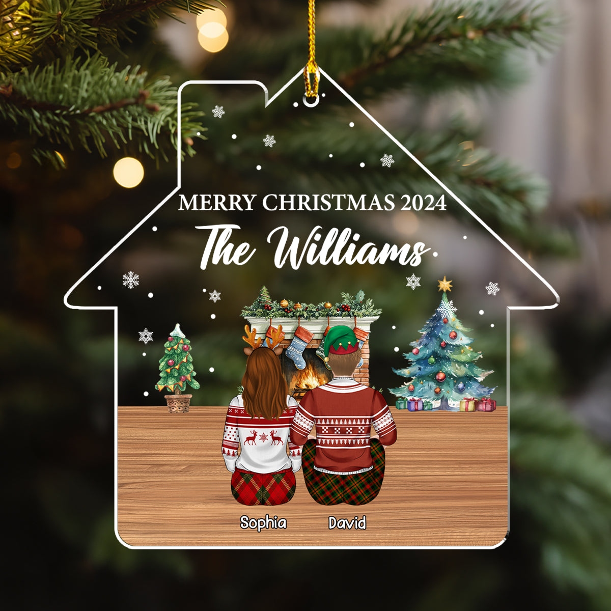 Customizable Family Reunion Christmas Personalized Acrylic Ornament