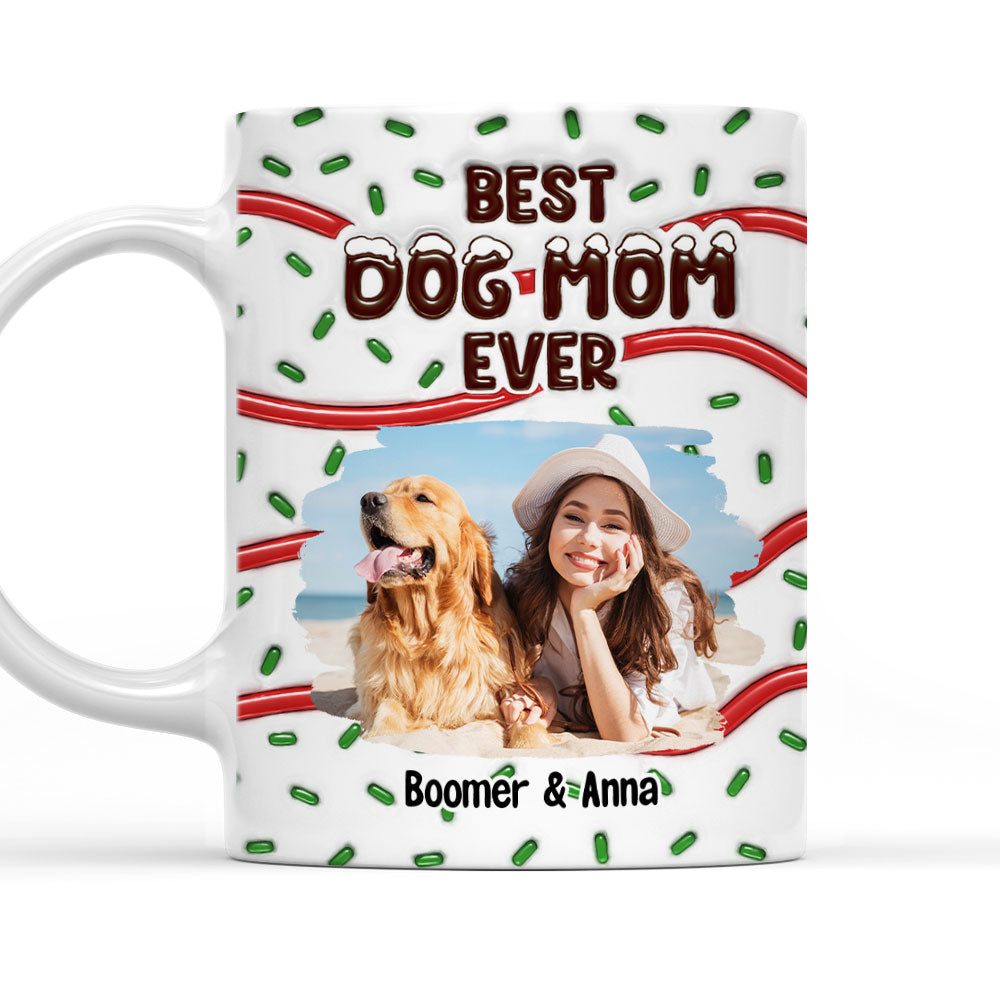 Best Personalized Custom 3D Inflated Effect Mug for Dog Moms and Dads with Cake Photo