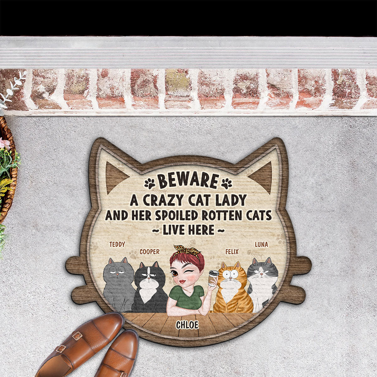 Beware - Personalized Custom Doormat with Your Pet's Picture in 3 Sizes