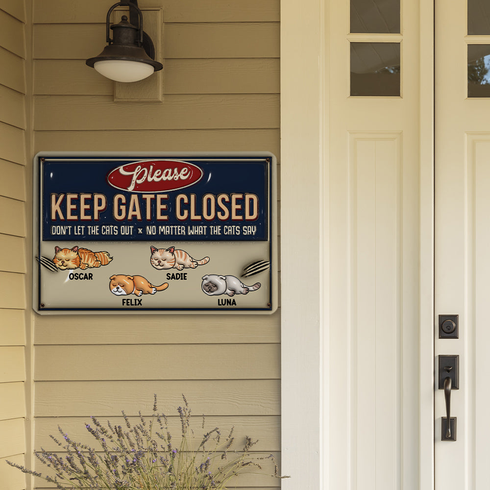 Exclusive Personalized Custom 3D Inflated Effect Metal Sign - Do Not Let The Cats Out