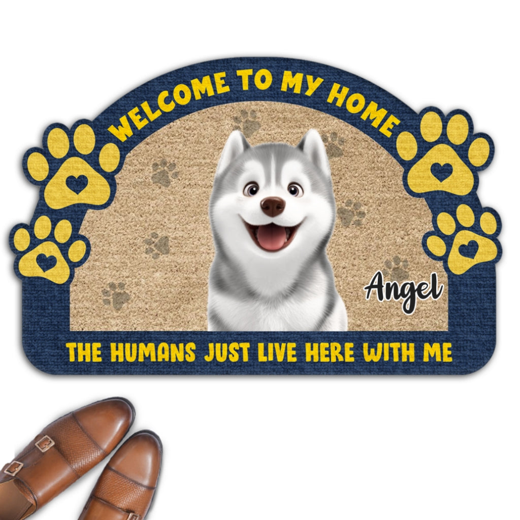 Dear Human We Rule The House - Customizable Personalized Pet Picture Doormat in 3 Sizes