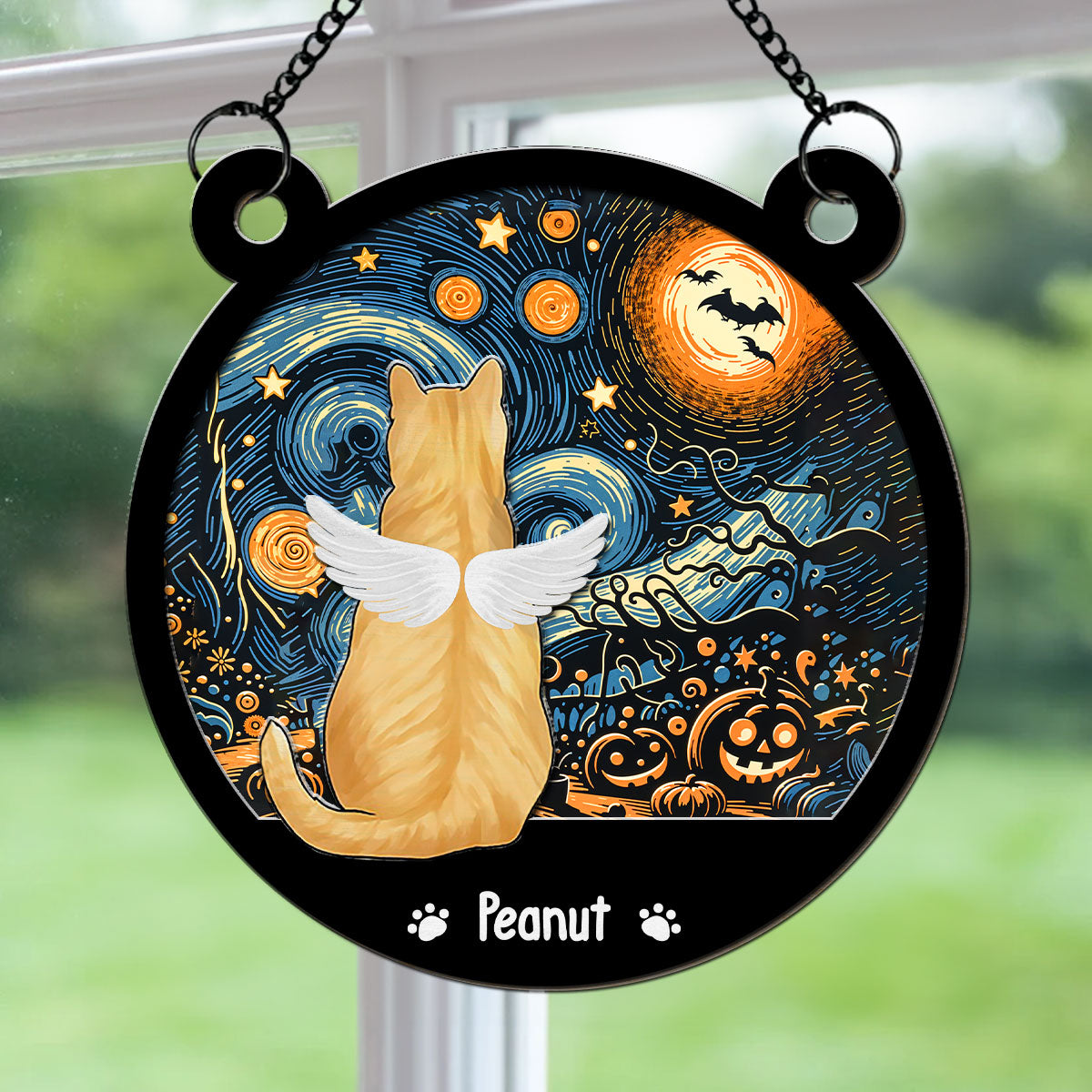 Personalized Custom 'My Thoughts Are With You' Suncatcher - 6 & 8 Inches for Special Occasions