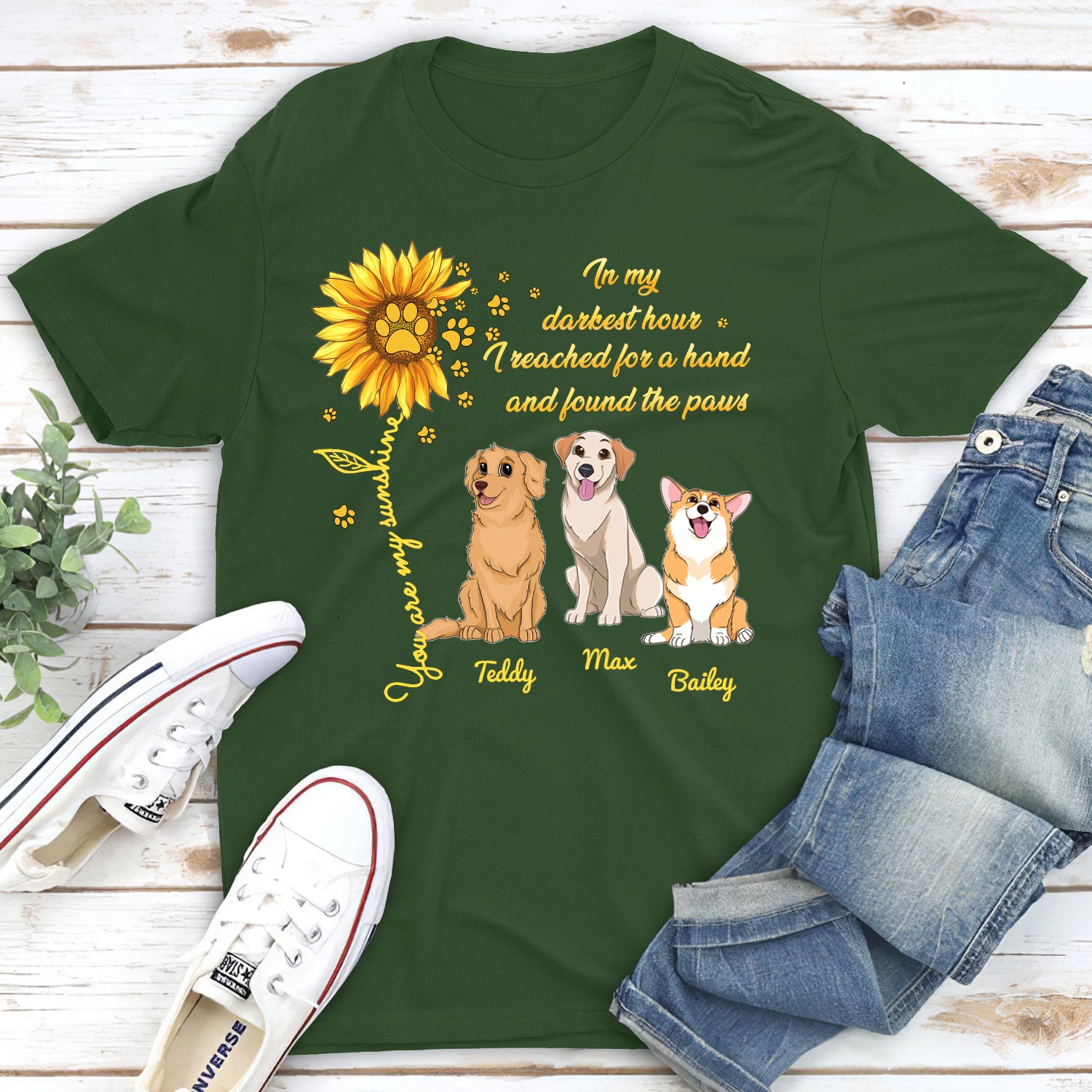 My Dog My Sunshine - Personalized Custom Unisex 5.3 oz T-shirt for Pet Lovers