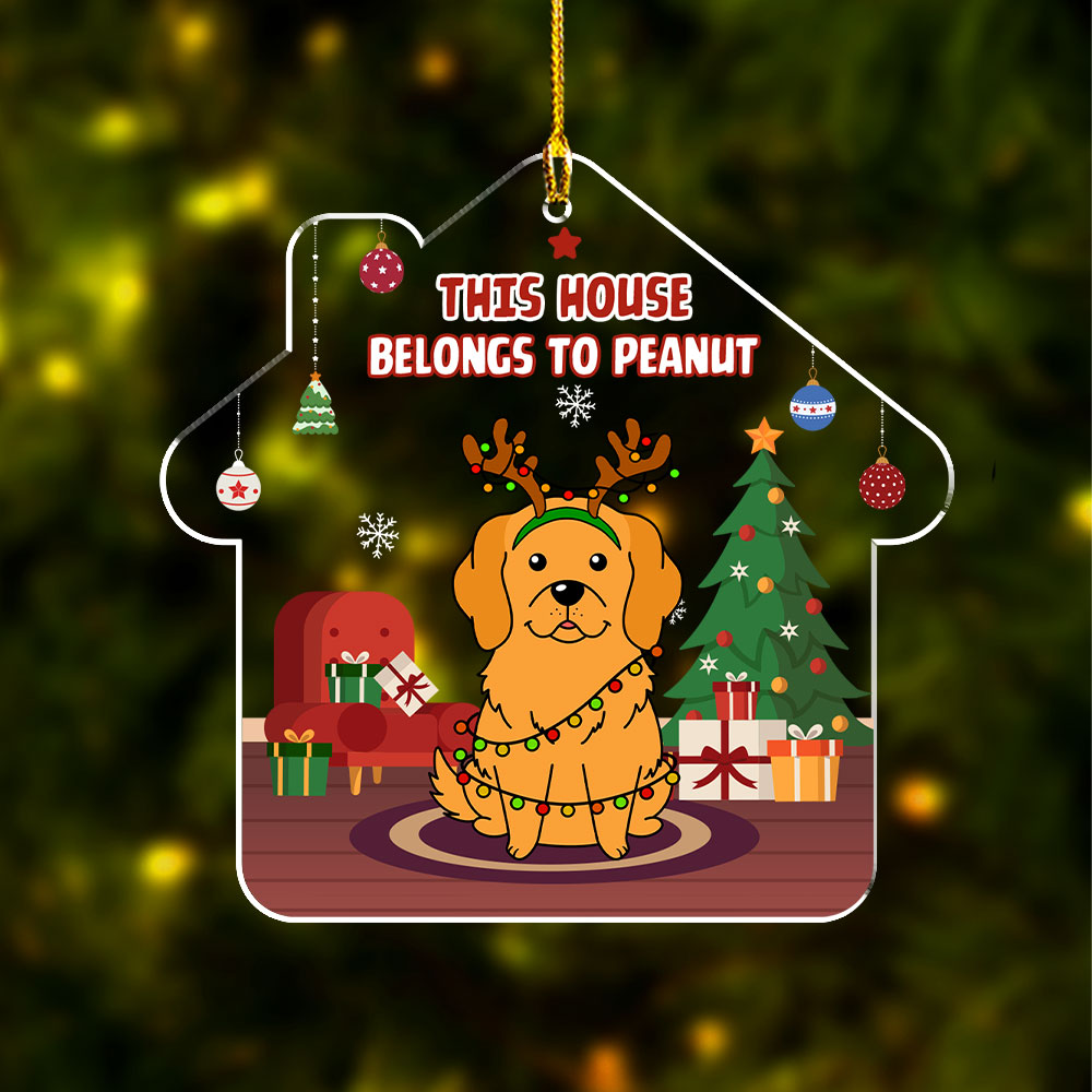 This House Belongs - Customizable Personalized Acrylic Christmas Ornament with 4' Diameter