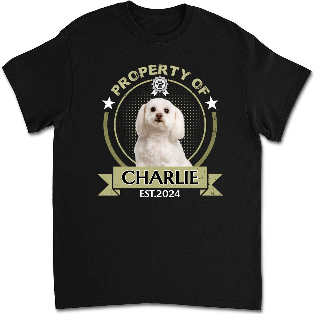Personalized Custom Unisex Property Of Human Dogs Photo T-Shirt - Perfect Gift for Pet Lovers