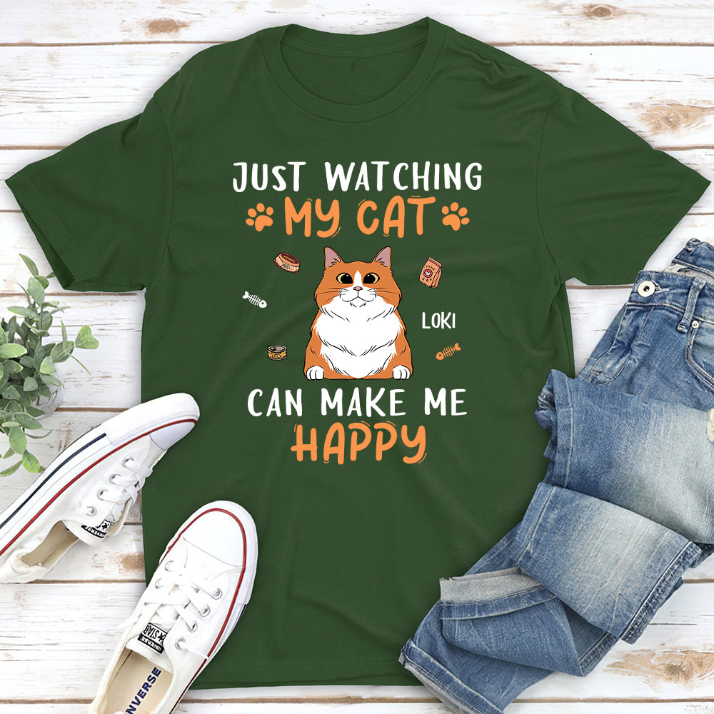 Watch My Cat - Personalized Custom Unisex Cotton Blend T-shirt for Pet Lovers