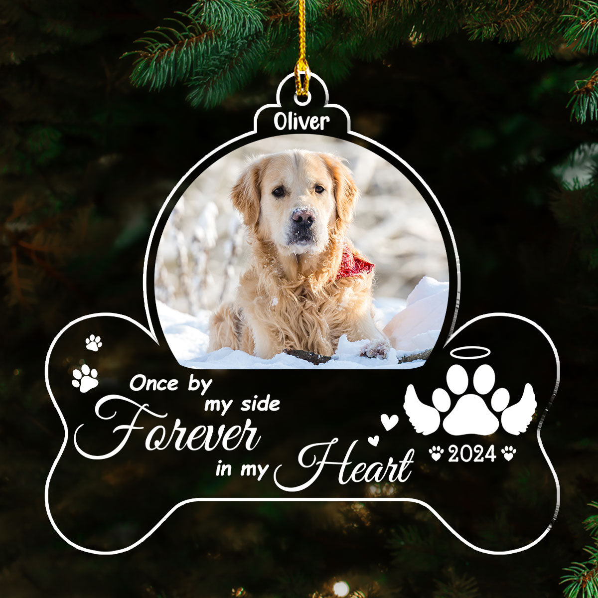 Heartfelt 'We Still Miss You' - Personalized Custom Acrylic Christmas Ornament for Pet Lovers