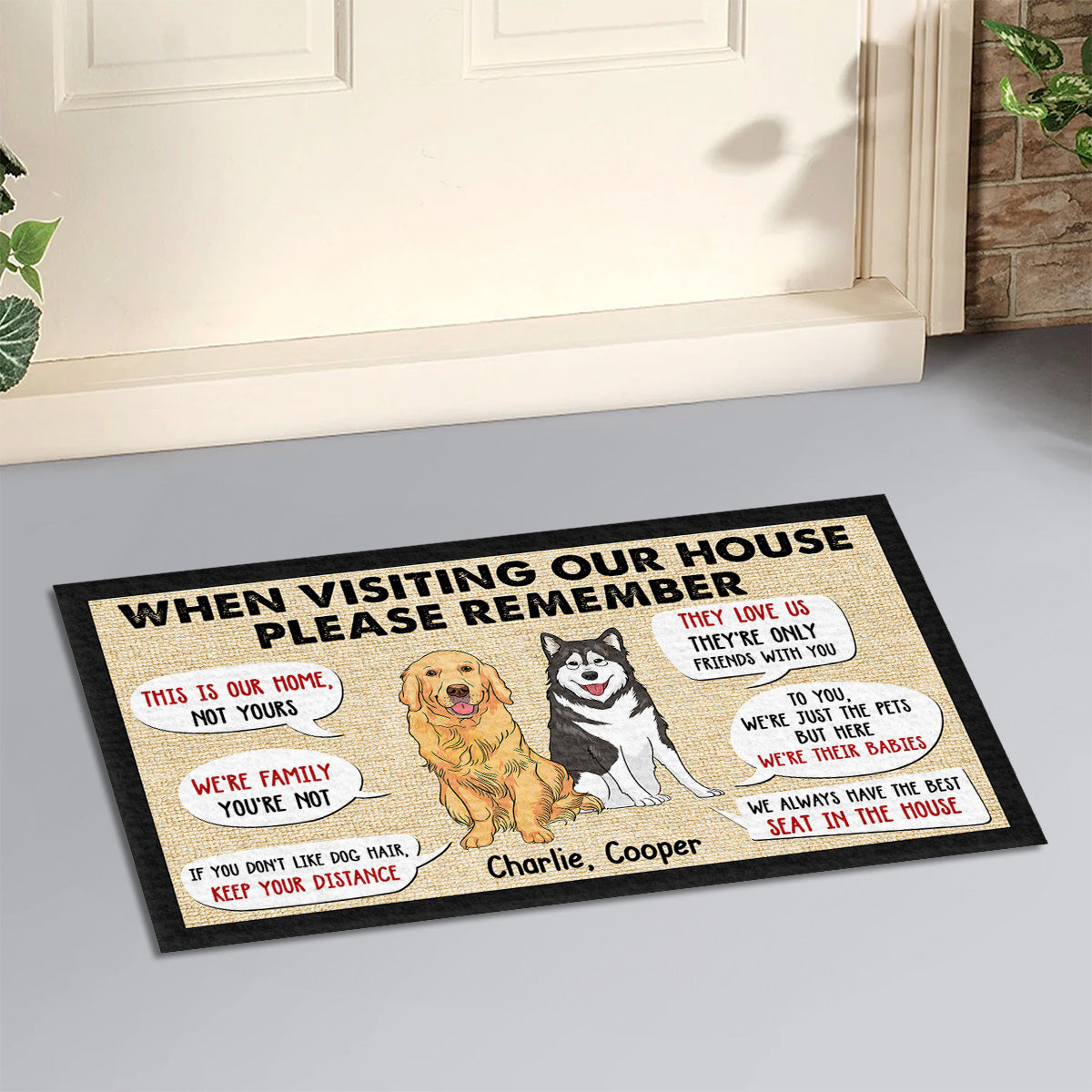 Personalized Custom Doormat - The Perfect Welcome for Pet Lovers When Visiting Our House