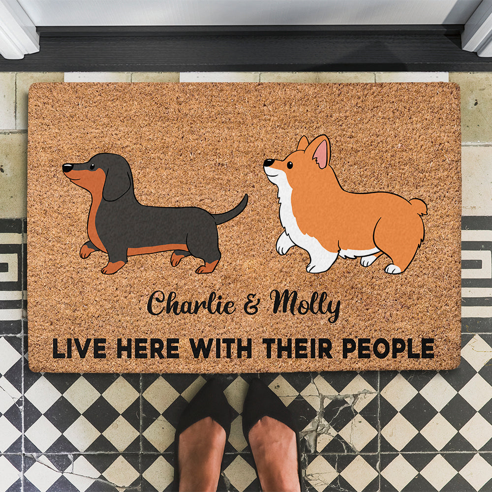 Dog Lives Here - Customizable Personalized Dog Picture Doormat