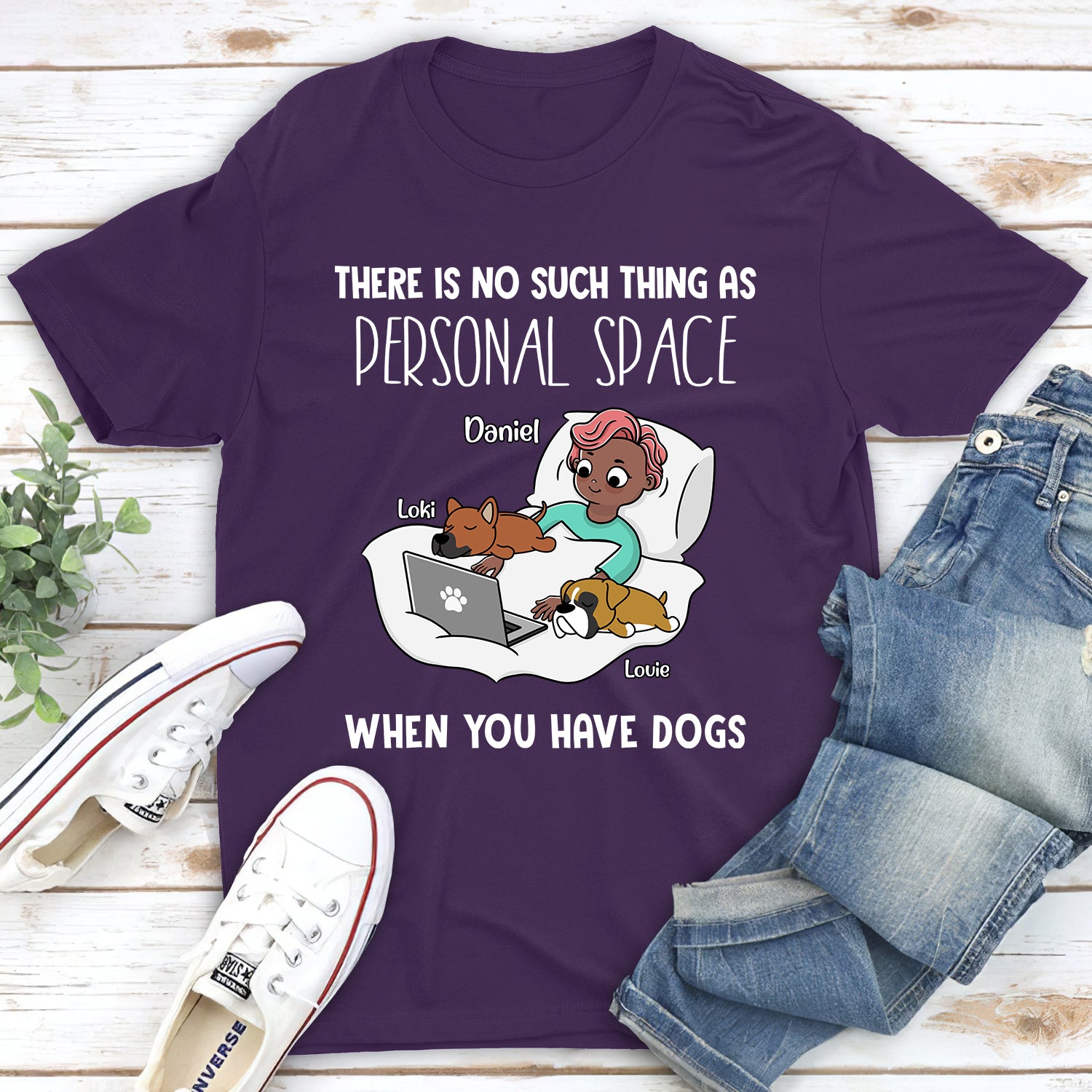 Personal Space - Customizable Unisex 5.3 oz Personalized T-shirt for Pet Lovers