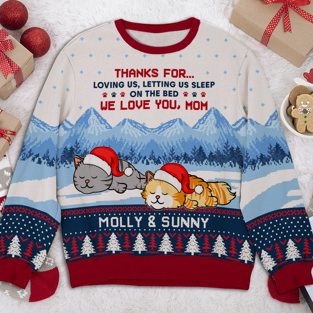 Thanks For Loving Us - Personalized Custom All-Over-Print Unisex 8.8 oz Sweatshirt for Pet Lovers