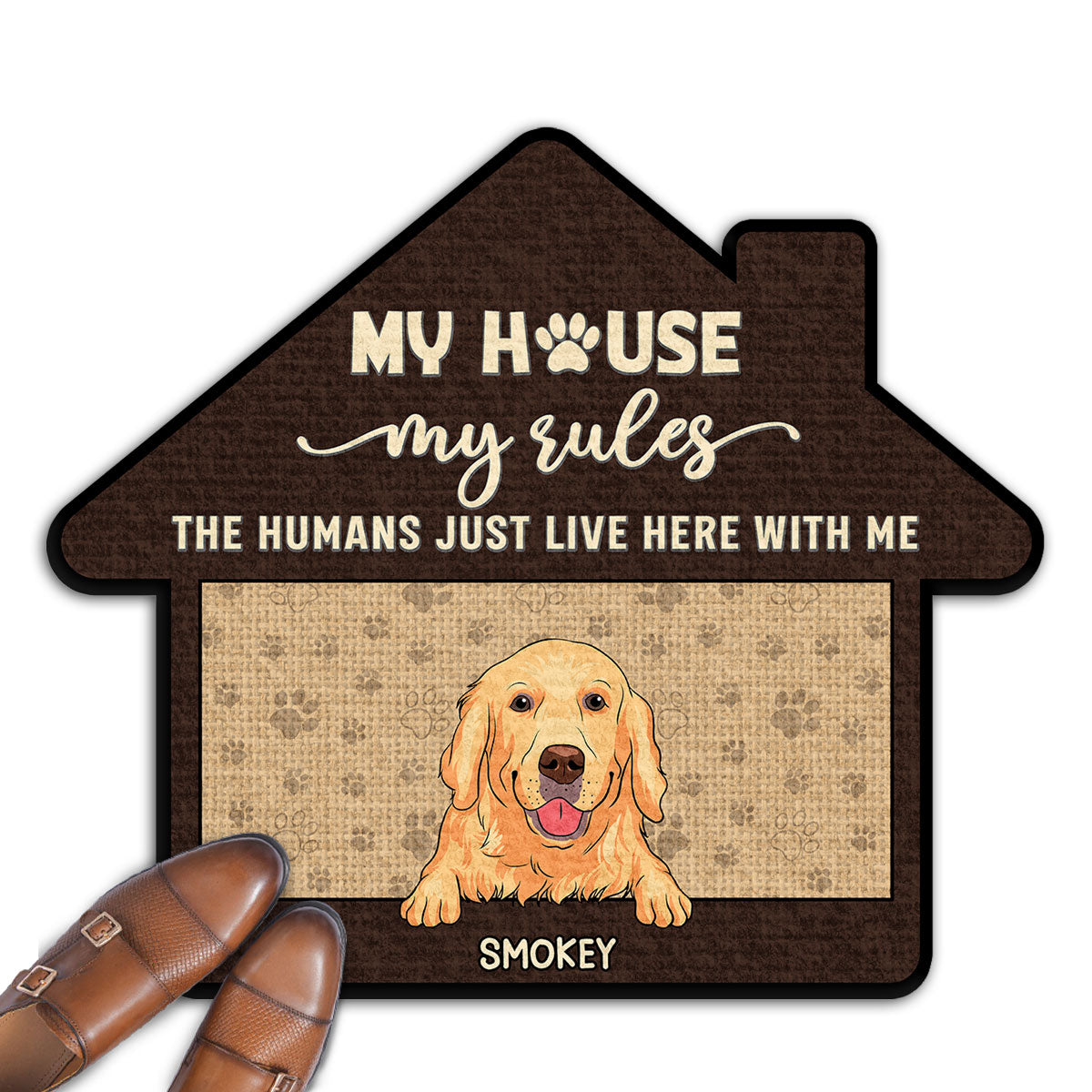 The Humans Just Live Here - Personalized Custom Pet Lover Doormat with Sublimation Printing