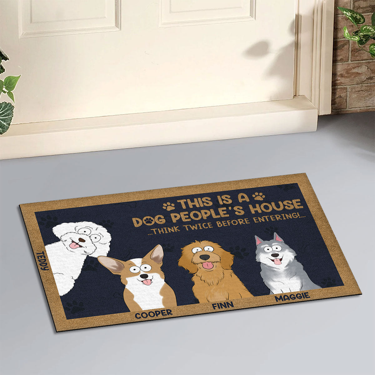 House Of Dog People - Customizable Personalized Doormat for Pet Lovers