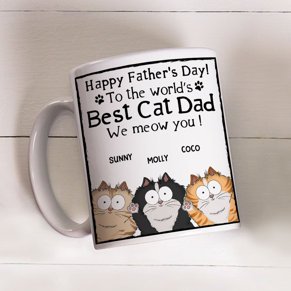 Meow My Cat Dad - Premium Personalized Custom Coffee Mug for Pet Lovers