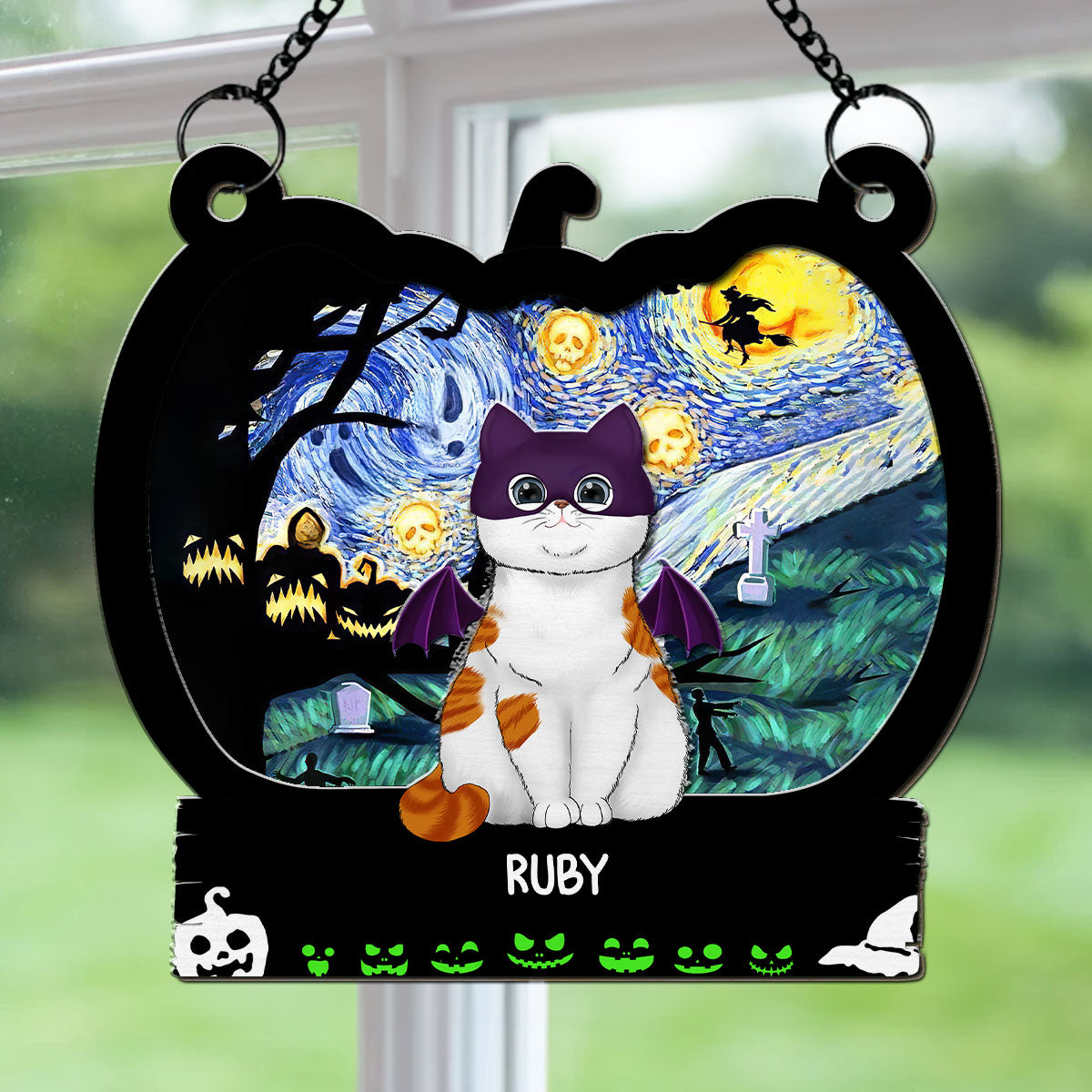 Cats Witch - Exquisitely Personalized Custom Acrylic Suncatcher for Home Decor