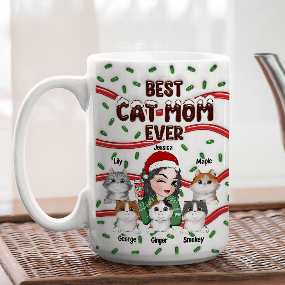 Best Dog and Cat Lover Mom Dad - Personalized Custom 3D Inflated Effect 11oz and 15oz Ceramic Mug