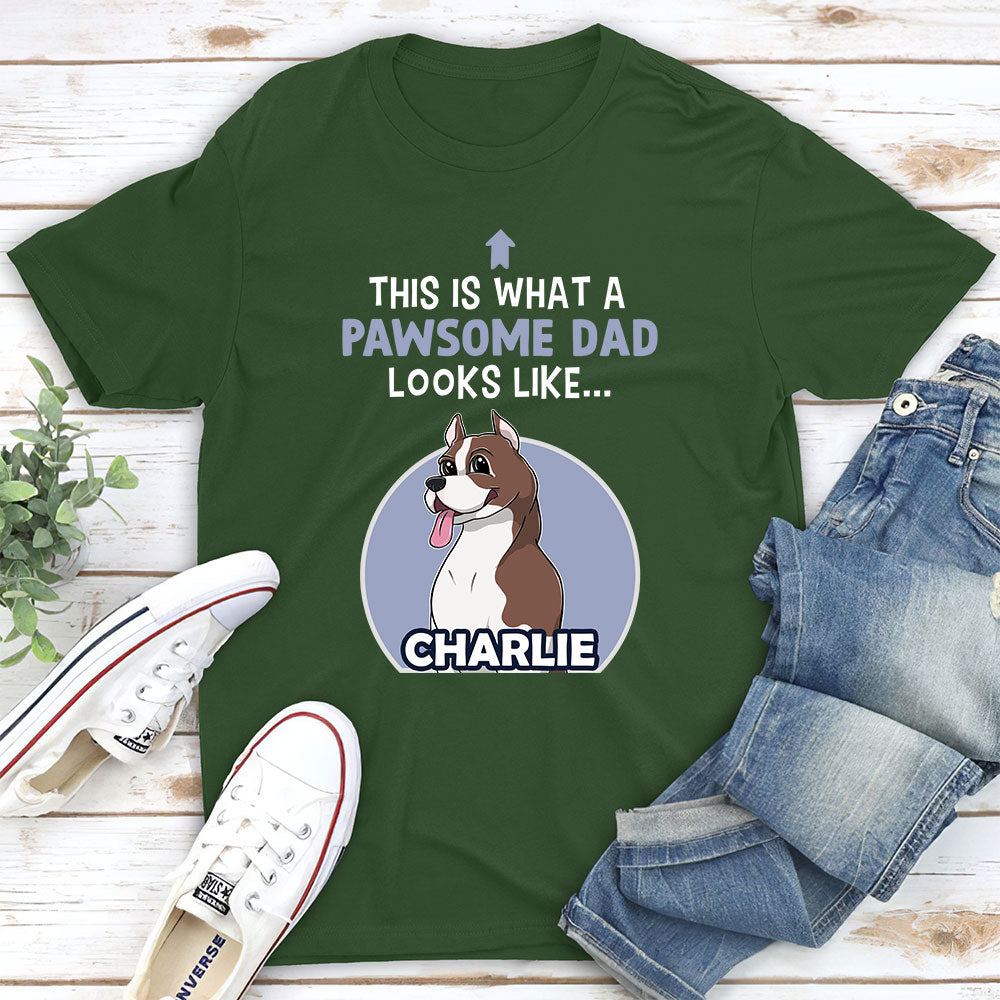 Pawsome Mom/Dad - Personalized Custom Unisex Cotton Blend T-shirt for Pet Lovers