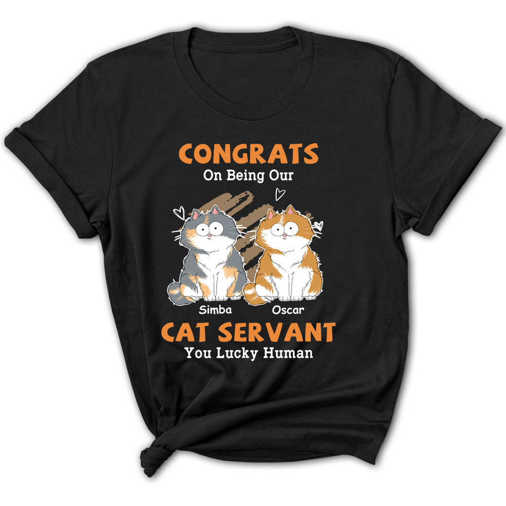 Unique Congrats Cat Servant Personalized Custom Women's T-shirt - Ideal Gift for Pet Lovers