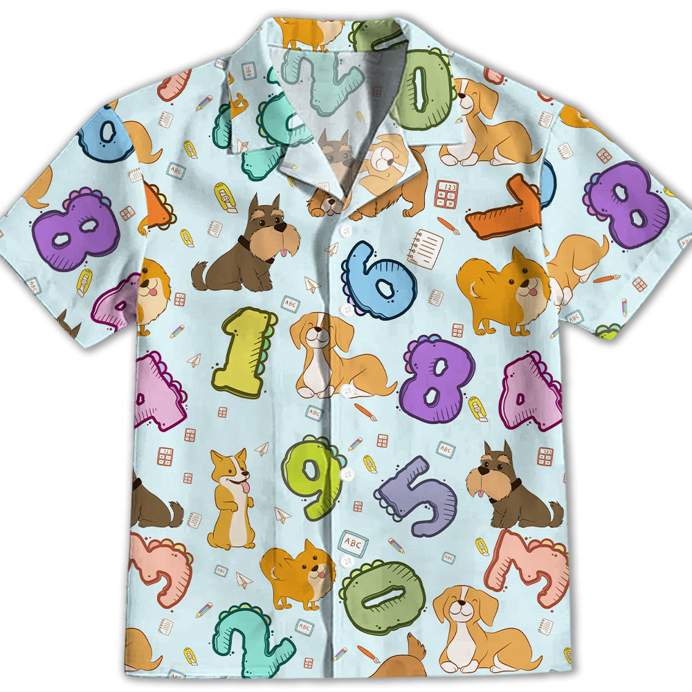 Back To School - Adorable Kids Button - up Shirt with Cute Pet Prints