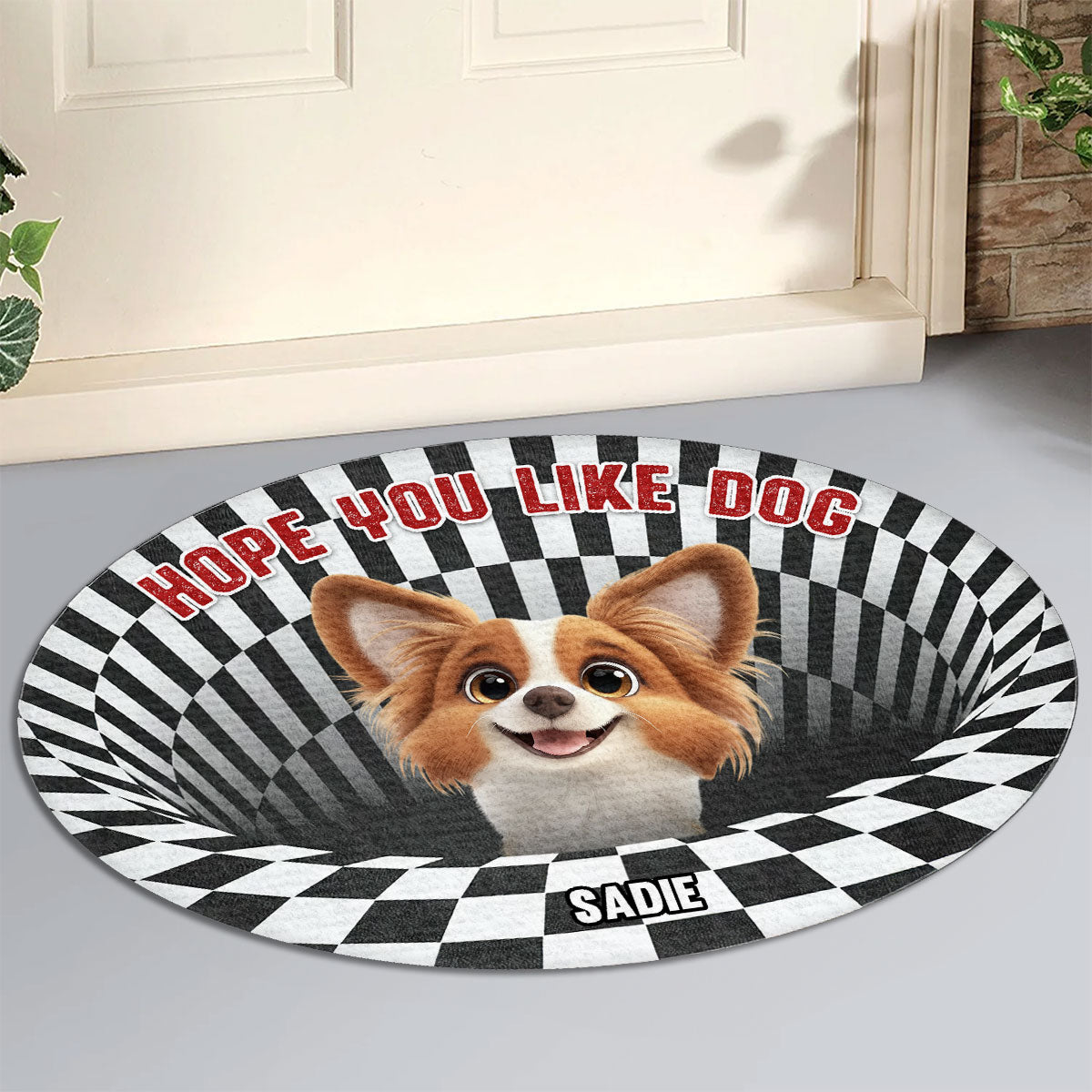 Hope You Like Dogs Cartoon - Personalized Custom Doormat with Three Size Options