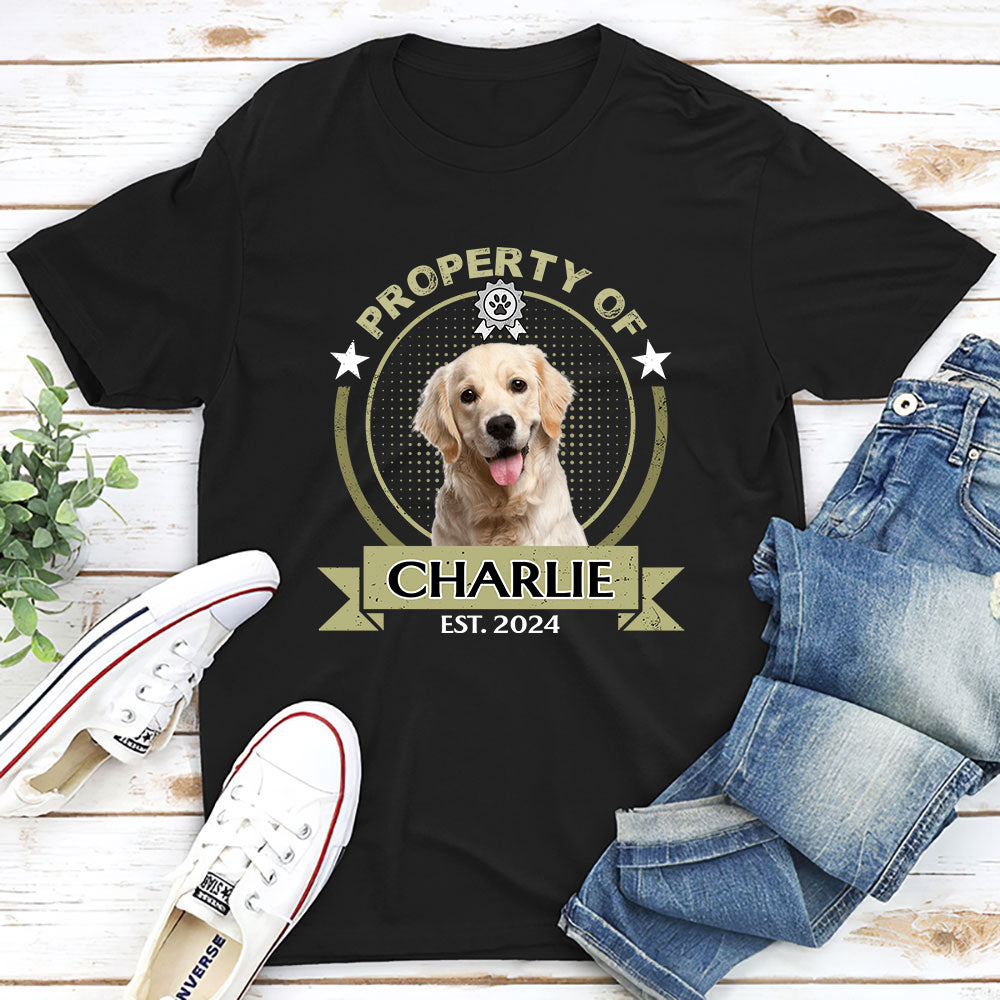 Personalized Custom Unisex Property Of Human Dogs Photo T-Shirt - Perfect Gift for Pet Lovers