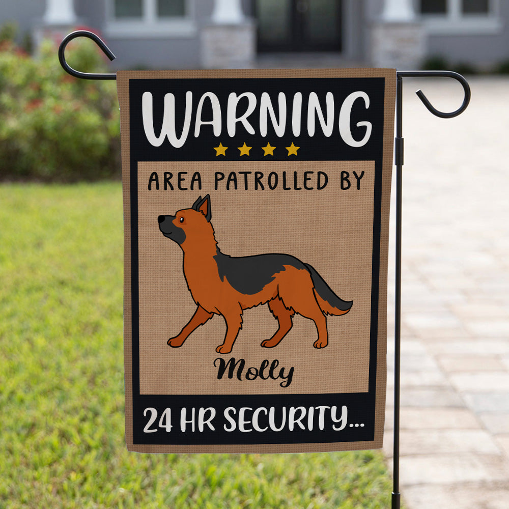 Personalized Custom Area Patrolled Garden Flag - Ideal Gift for Pet Lovers