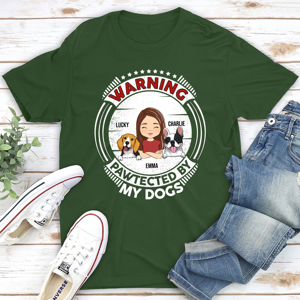 Pawtected By My Dog - Personalized Custom Unisex 5.3 oz T-shirt for Pet Lovers