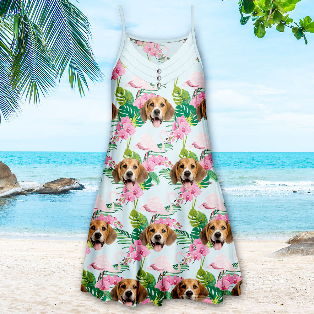 Stylish Face Cut Out Beagle Strap Dress - Ideal for Dog Lovers and Fashion Enthusiasts