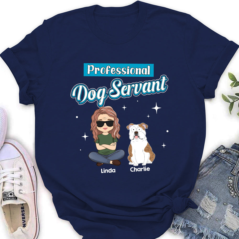 Dog Servant Funny - Customizable Personalized Women's T-shirt for Pet Lovers