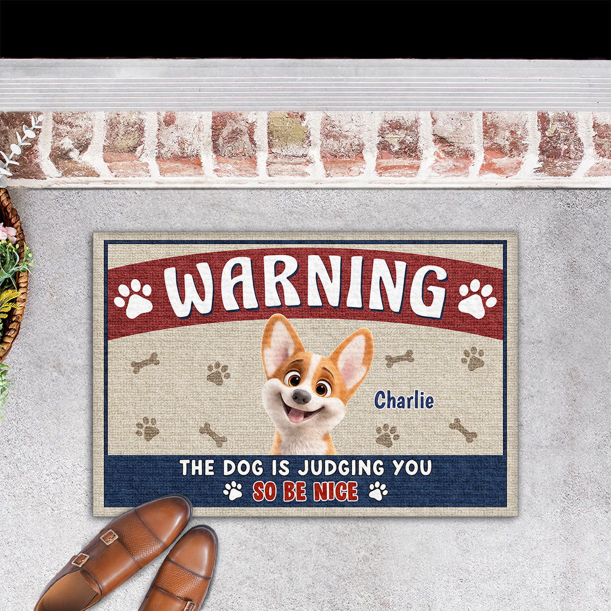 Personalized Custom 'Dogs Are Judging You Be Nice' Doormat for Pet Lovers