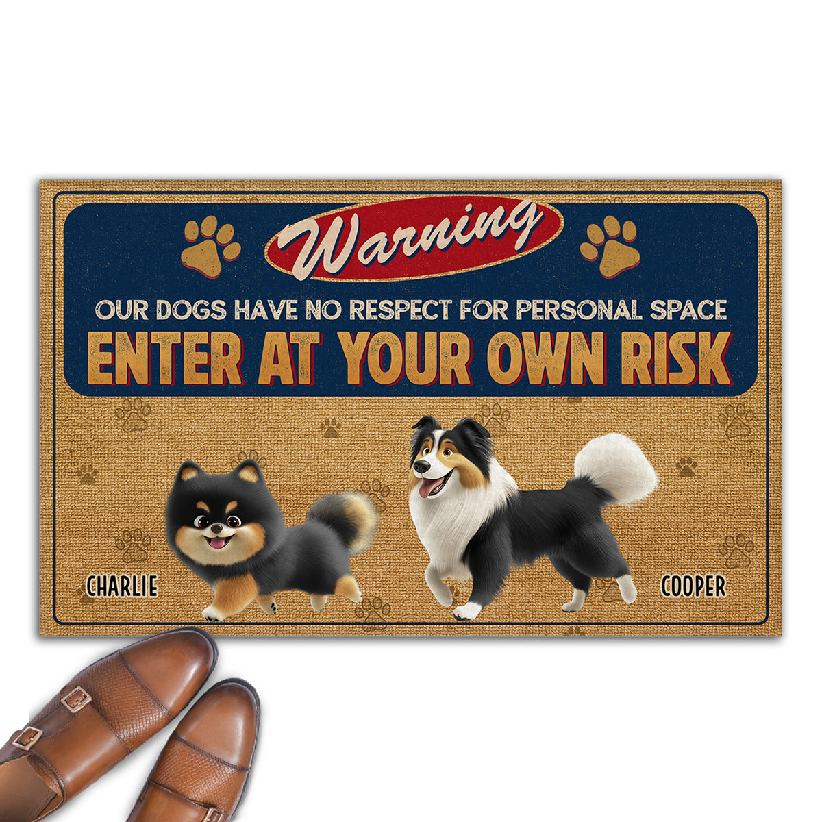 No Respect For Personal Space - Customizable Personalized Pet Picture Doormat