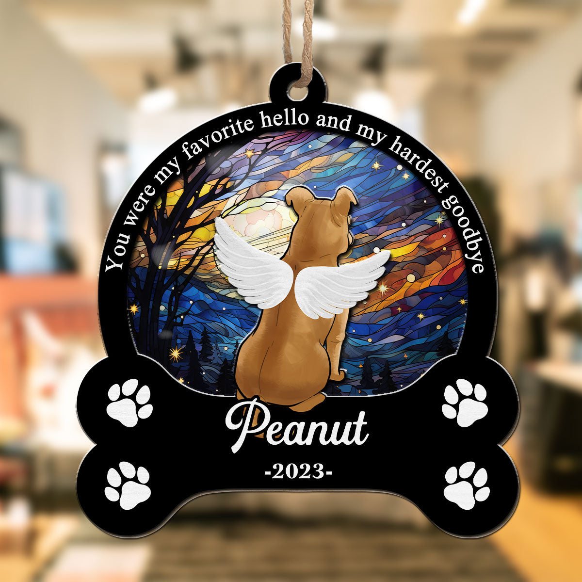 You Were My Favorite Hello - Personalized Custom Suncatcher in 3 Sizes (3.54 inches, 4 inches, 5 inches)