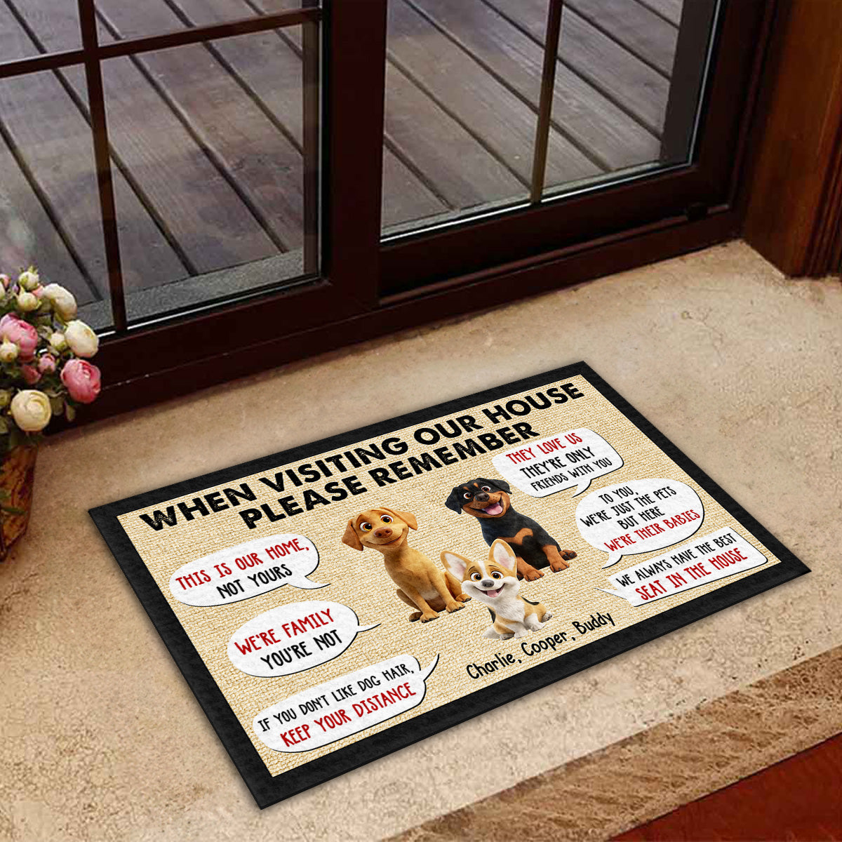Please Remember Version 2 - Personalized Custom Pet Doormat with Cat or Dog Picture