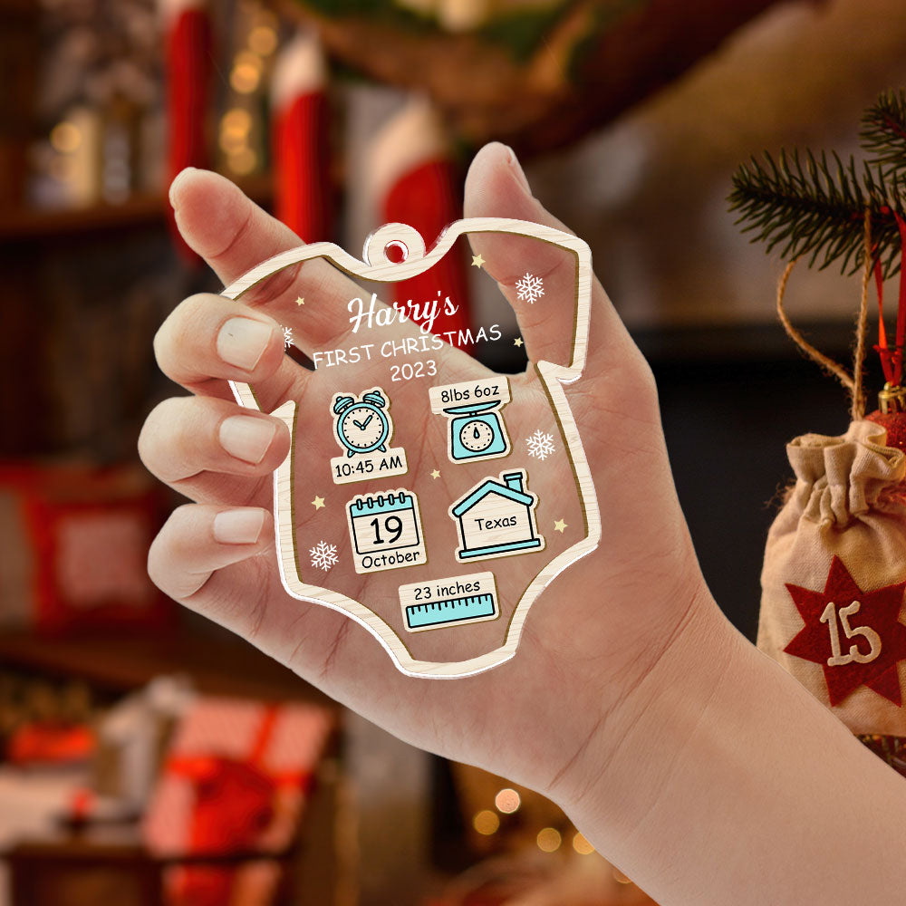 Personalized Custom Acrylic Baby's First Christmas Ornament