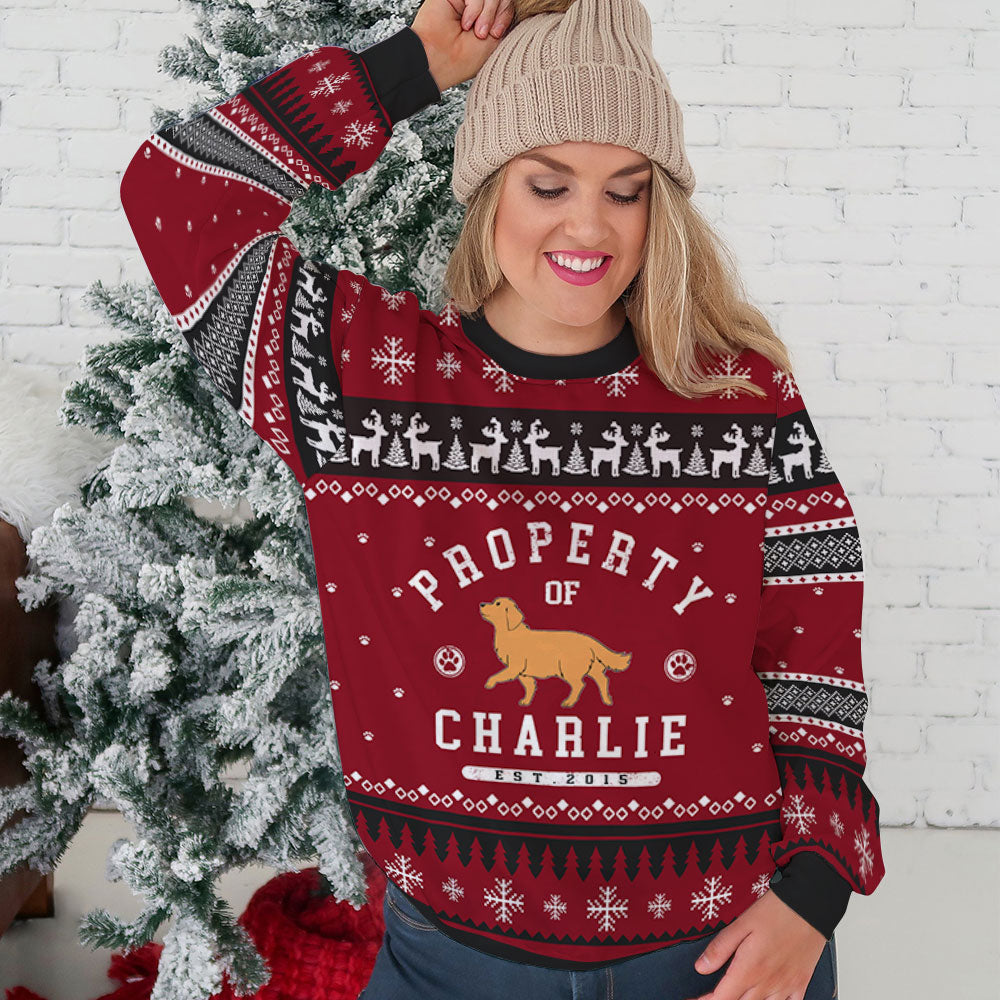 Customizable All-Over-Print Personalized Dog Lover Sweatshirt