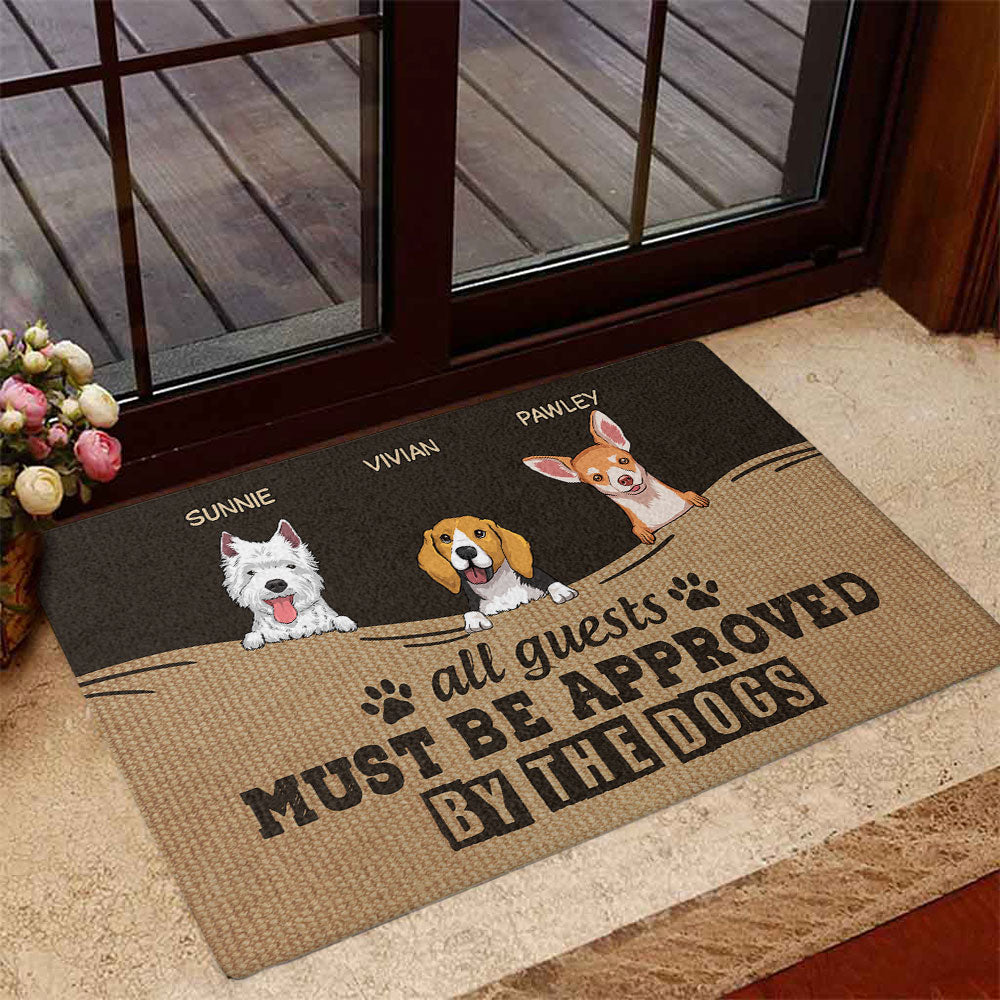 Must Be Approved By The Dog - Personalized Custom Doormat with Cat Picture