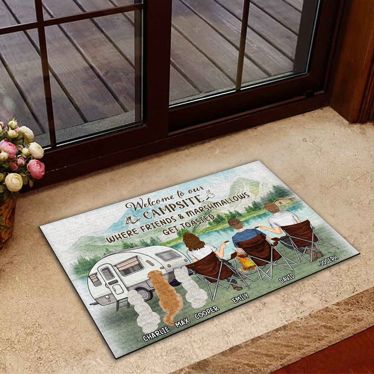 Happy Place - Personalized Custom Pet Lover's Doormat with Cat or Dog Picture