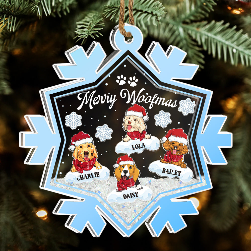 Woofy Dogmas - Personalized Custom 5mm Thick 3.9-Inch Tall Acrylic Shaker Ornament for Special Occasions