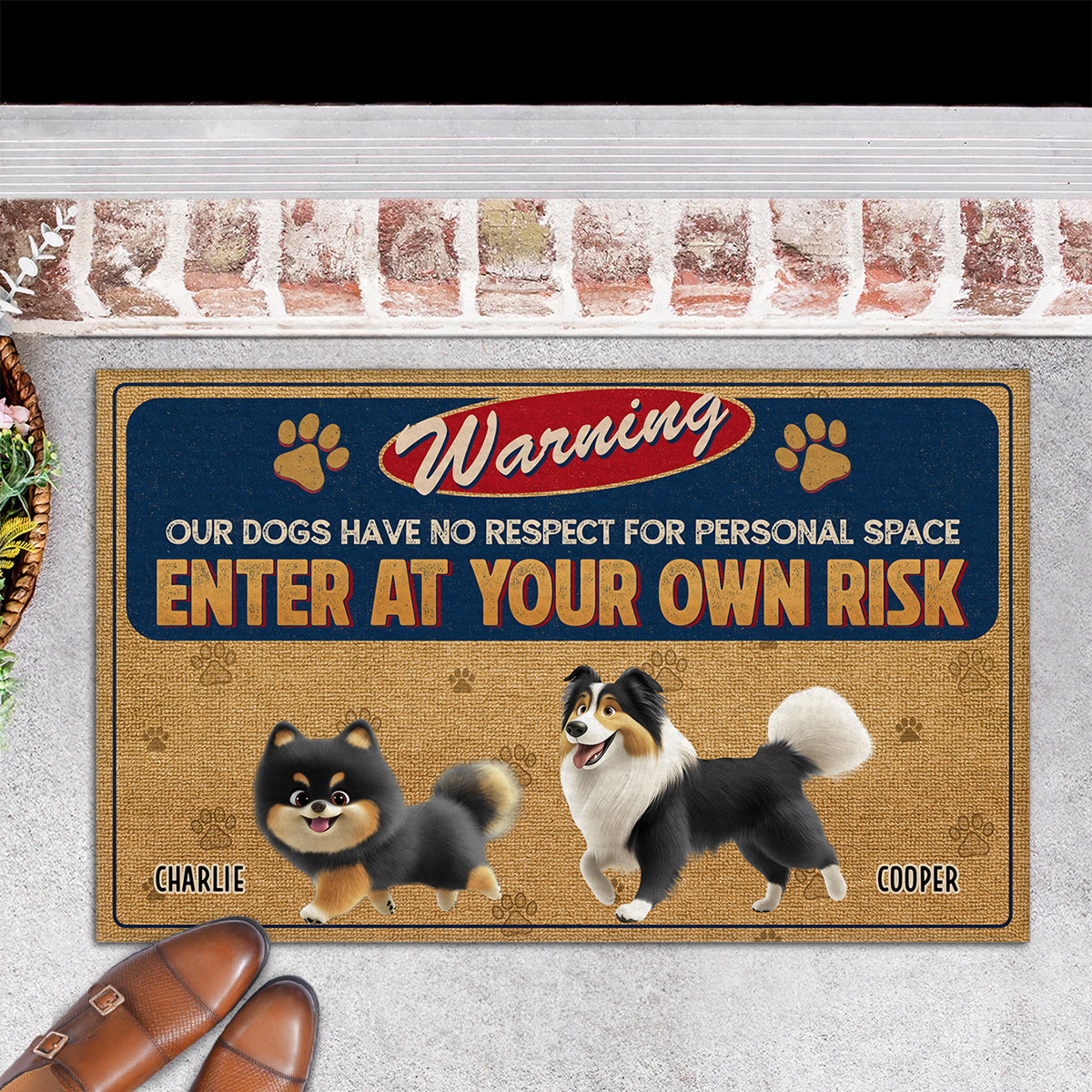 No Respect For Personal Space - Customizable Personalized Pet Picture Doormat