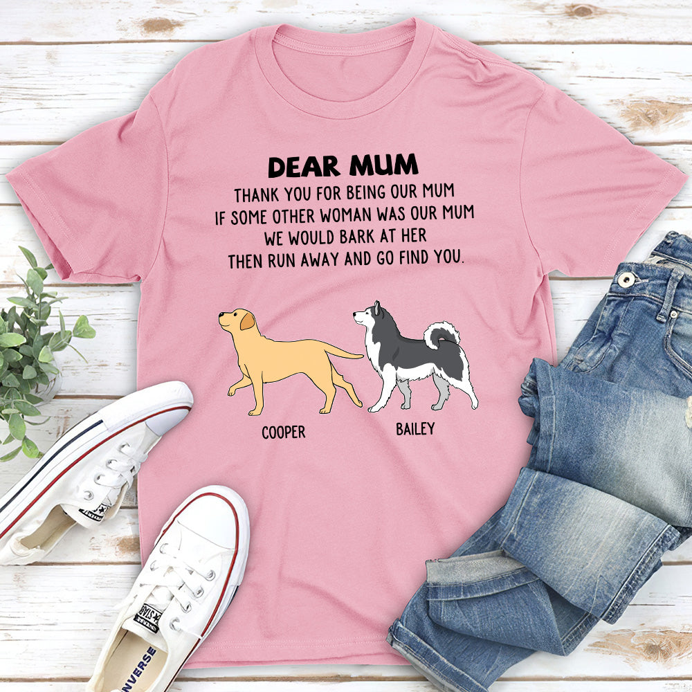 Dogs Run Away - Personalized Custom Unisex 5.3 oz T-shirt for Pet Lovers